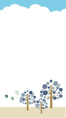 冬の季節のベクターイラスト　寒中見舞い