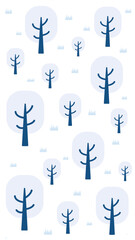 冬の季節のベクターイラスト　寒中見舞い