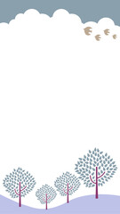 冬の季節のベクターイラスト　寒中見舞い