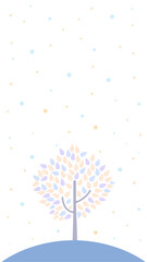 冬の季節のベクターイラスト　寒中見舞い