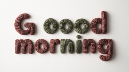 Handcrafted Christmas Yarn Lettering Saying Good Morning