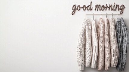Holiday Wool Design Clothes in white for Good morning