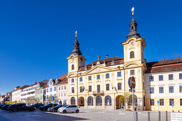 Fototapeta premium baroque townhall, Great square, town Pisek, Czech republic