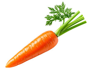  Fresh Carrot in Side 34 View, Isolated on Transparent Background