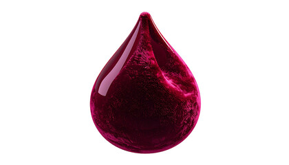 Obraz premium Single, shiny, crimson teardrop isolated on black background