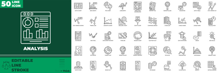 Analysis Line Editable Icons set