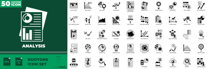 Analysis Duotone Editable Icons set