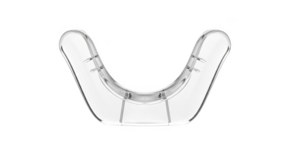 Clear plastic dental mouthguard for teeth protection png isolated transparent background image