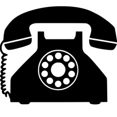 retro telephone isolated on white