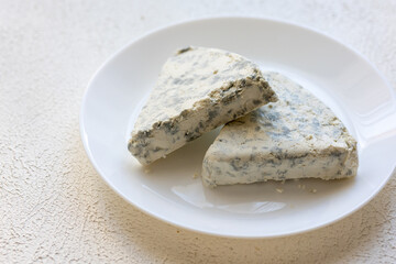  Close-Up of Walnuts with French Roquefort Cheese