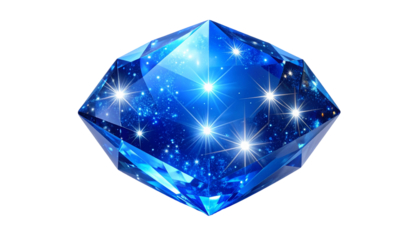 Faceted gemstone with a galaxy design, sparkling against black