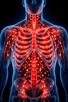 Human lymphatic system anatomy concept for body detox recovery