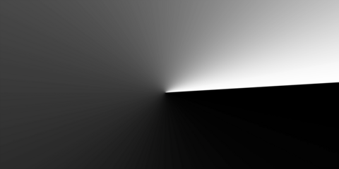 Black white minimal abstract background with sharp light cut and deep shadow. High-contrast monochrome gradient, smooth tonal transition, dramatic lighting, minimalist backdrop with wide copy space 