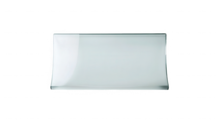 Clear glass acrylic sign or banner mockup for branding and advertising purposes on transparent background