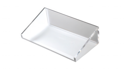 clear glass or acrylic display tray or stand on transparent background