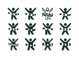Fototapeta premium Winning Streak Icons. Winning streak. Icon set. Set Logo of Winning streak: finish line. harmonious logo variations of the same emblematic concept, each with