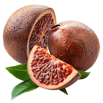 Fresh Sapote Fruit Whole Isolated On Transparent Background