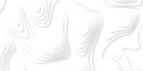 Pattern with lines the stylized height of the topographic map contour in lines and contours isolated on layers. White topography curve lines map isolated on white background. © armans