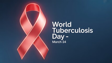 Red Ribbon Symbolizing Tuberculosis Day on March 24 2