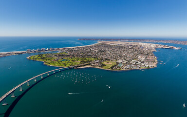 aerial view of coronado island in san diego bay california © Robert Greaux