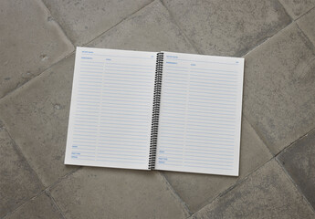 Mockup Of Spiral Bound Magazine With Customizable Pages