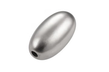 Silver oval metal bead jewelry component craft