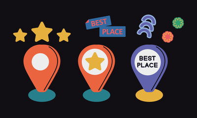 ベストプレイスのステッカーイラスト &ndash; 評価ラベルとおすすめ表現