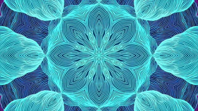 ethereal turquoise floral mandala loop