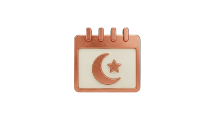 3D Icon: Calendar with Moon and Star
