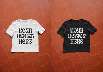 Mockup Of Customizable T-Shirt On Floor