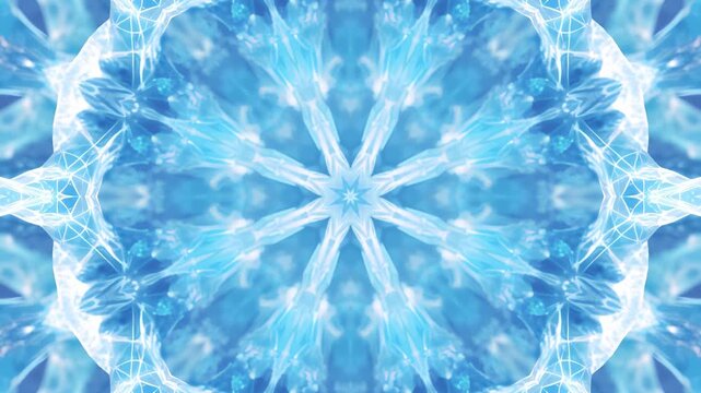 abstract icy crystal kaleidoscope animation