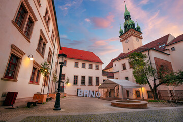Brno, Czech Republic. Cityscape image of old town Brno, Czech Republic at summer sunrise.