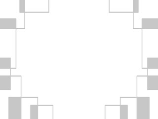Symmetrical geometric square frame design. Abstract tech border on white background. Connected grey rectangles presentation layout