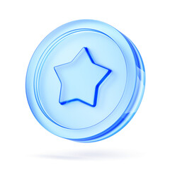 Blue coin isolated on white background. Gambling games, credit, token, curreny concept