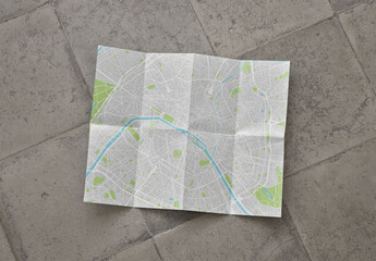 Mockup Of Customizable Paper Folded Multiple Times