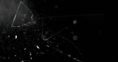 This fascinating footage captures spontaneous glass breakage, recorded with a movie camera, serving as a valuable resource to enhance motion graphics and visual effects in creative projects