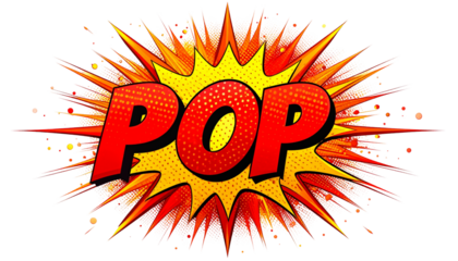 Comic book style "POP" word with explosive starburst graphic