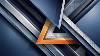 Obraz premium 青色の抽象的な幾何学的形状によるダイナミックな構成のデザイン