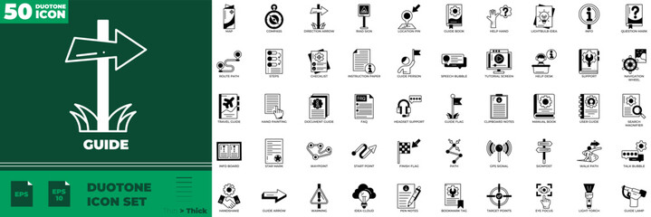 Guide Duotone Editable Icons set
