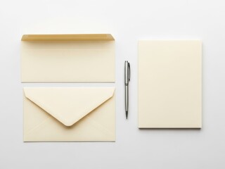 Stationery items isolated on white background