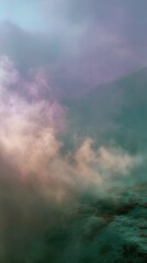 Ethereal fog and vapor creating a moody, atmospheric landscape texture