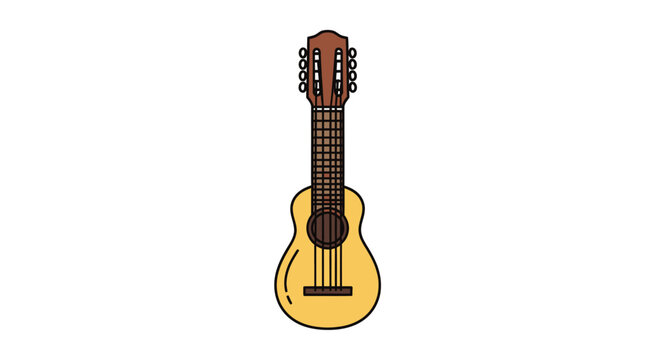 Illustrated ten-string charango a small Latin American folk musical instrument.