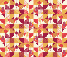 Modern Chinese Seamless Pattern Background EPS Vector