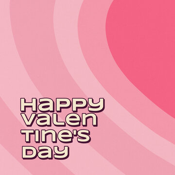 Y2K Revival Valentine. Features a nostalgic pink concentric heart pattern and retro bubble font. Perfect for Gen Z aesthetic social media content, trendy posters, and digital greeting cards.