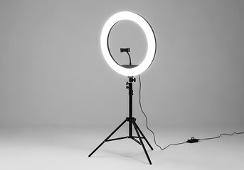 Modern ring light setup for photography
