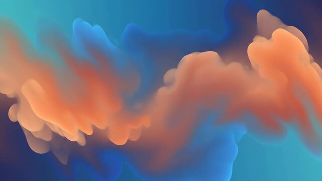 Dynamic flow of vibrant clouds across a bluehued sky in a dreamy animated sequence