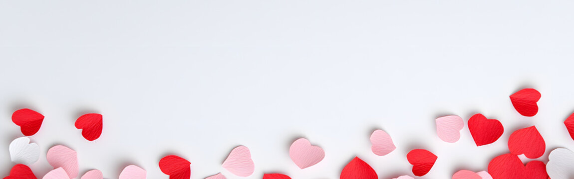Valantine minimal hearts isolated in white background, minimal and clean background