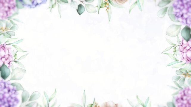 Soft watercolor floral frame background
