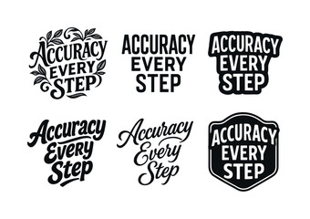 Fototapeta premium Harmonious Lettering Variations. Accuracy every step. Set lettering. harmonious lettering variations of the same emblematic concept, each with different