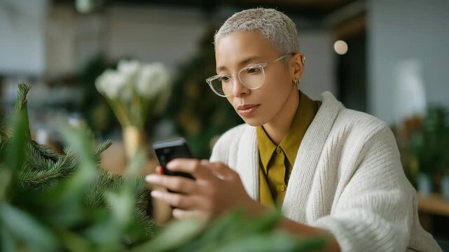 A homeowner photographing decorations before storing them, uploading images to a digital catalog that helps plan next year&rsquo;s seasonal aesthetic. cinematic color correction, natural uneven lighting